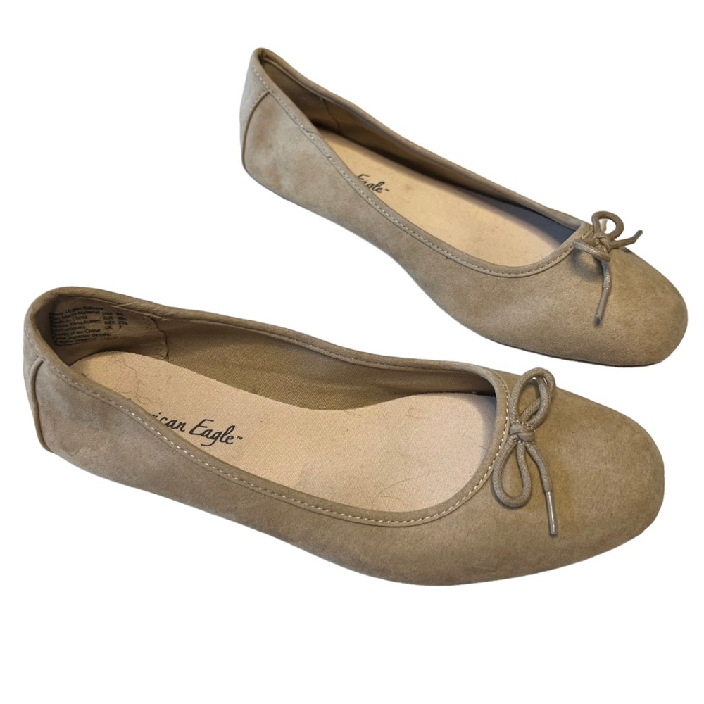 American Eagle Avery Bow  Women’s Ballet Flats Tan size 8.5